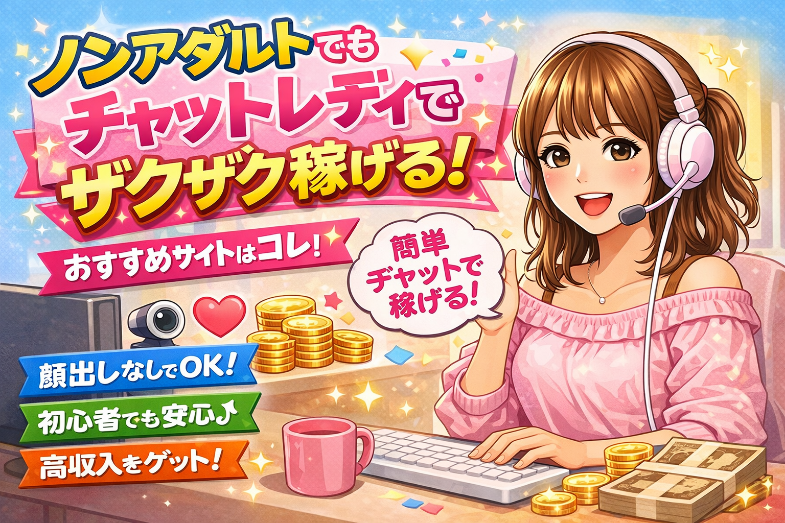 ノンアダルトでもチャットレディでザクザク稼げるサイトおすすめは？